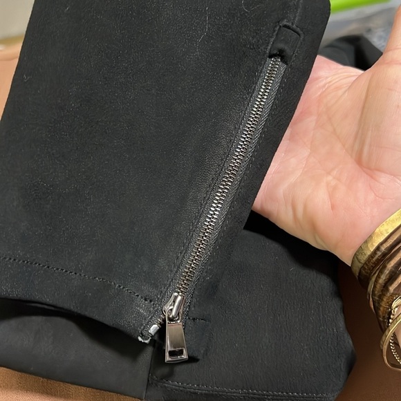 Vince Pull On Stretch Suede Pants Black Size L - Picture 5 of 10